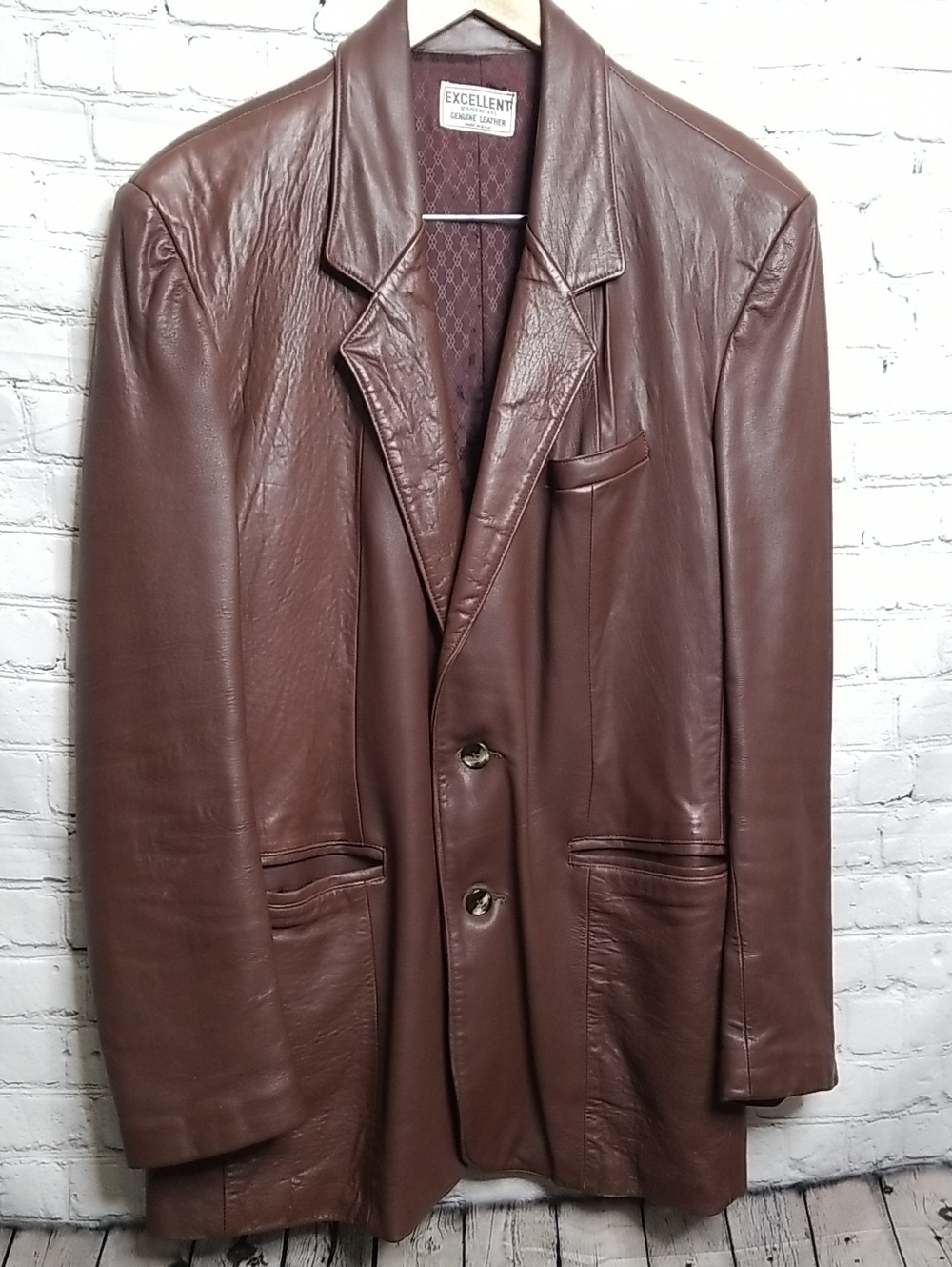 Excellent Stylist N.Y.C. mens leather jacket chocolate brown GUC
